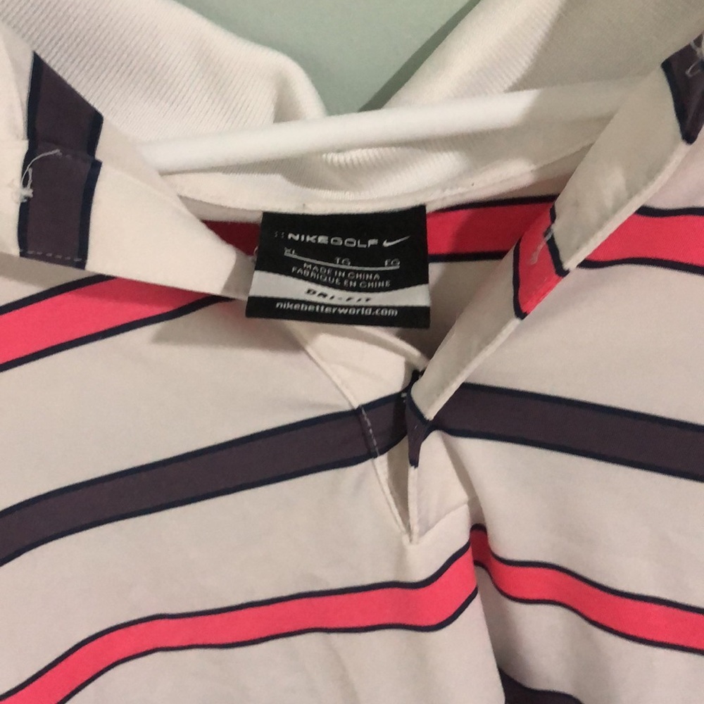 Nike Golf Men’s Pink Gray White Shirt - Picture 3 of 5